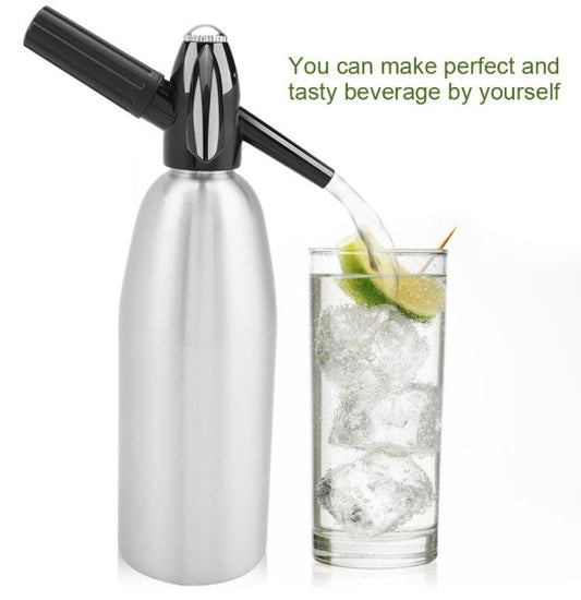 Portable 1L Soda Maker with drink and limes.