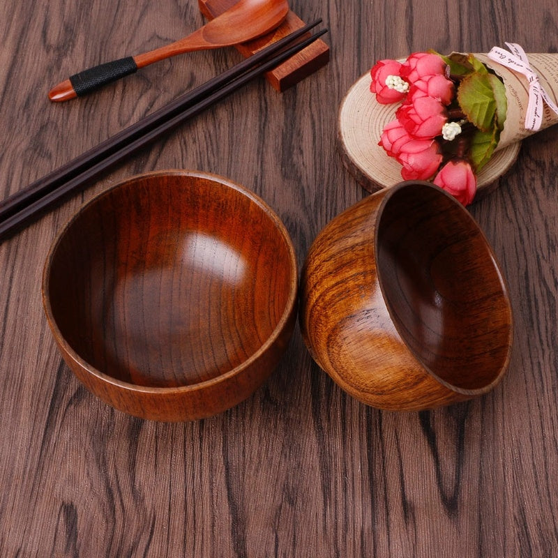 Wooden round bowl