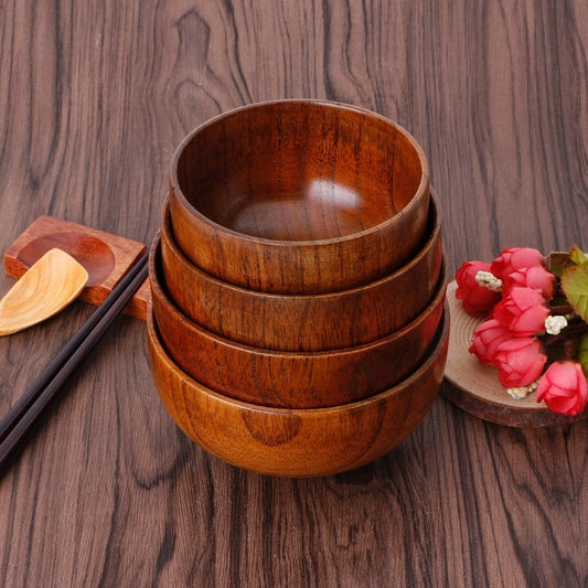 Wooden round bowl