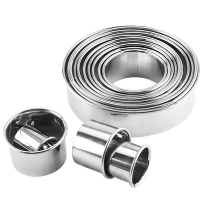 Round stainless steel cake mold set