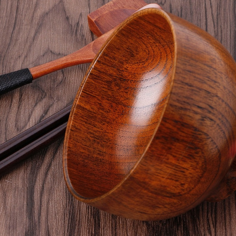 Wooden round bowl