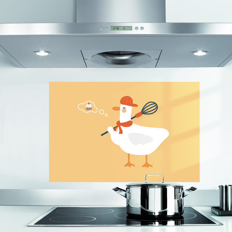 Home Kitchen Oil Proof Sticker Cartoon Self-adhesive